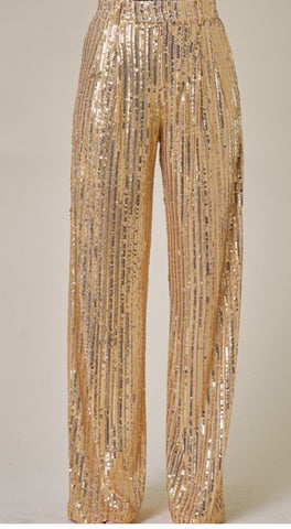 Sequins Wide Leg Pants