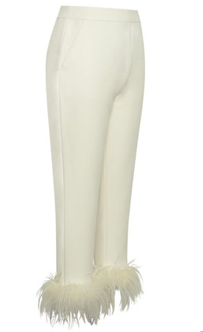 Feather Trim Pants