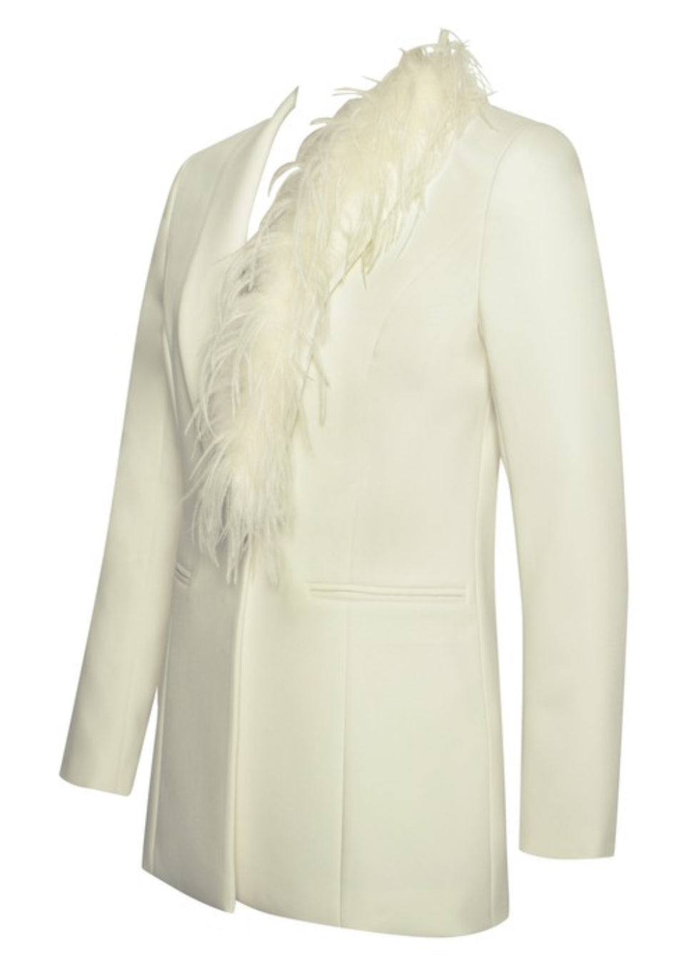 Feather Trim Blazer