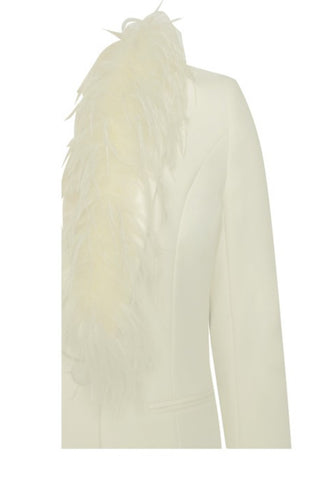Feather Trim Blazer